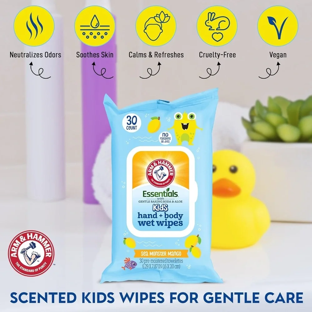 Arm & Hammer Face + Body Wet Wipes - 30ct. Watermelon Kiwi or Mango 🆕 - Picture 7 of 7